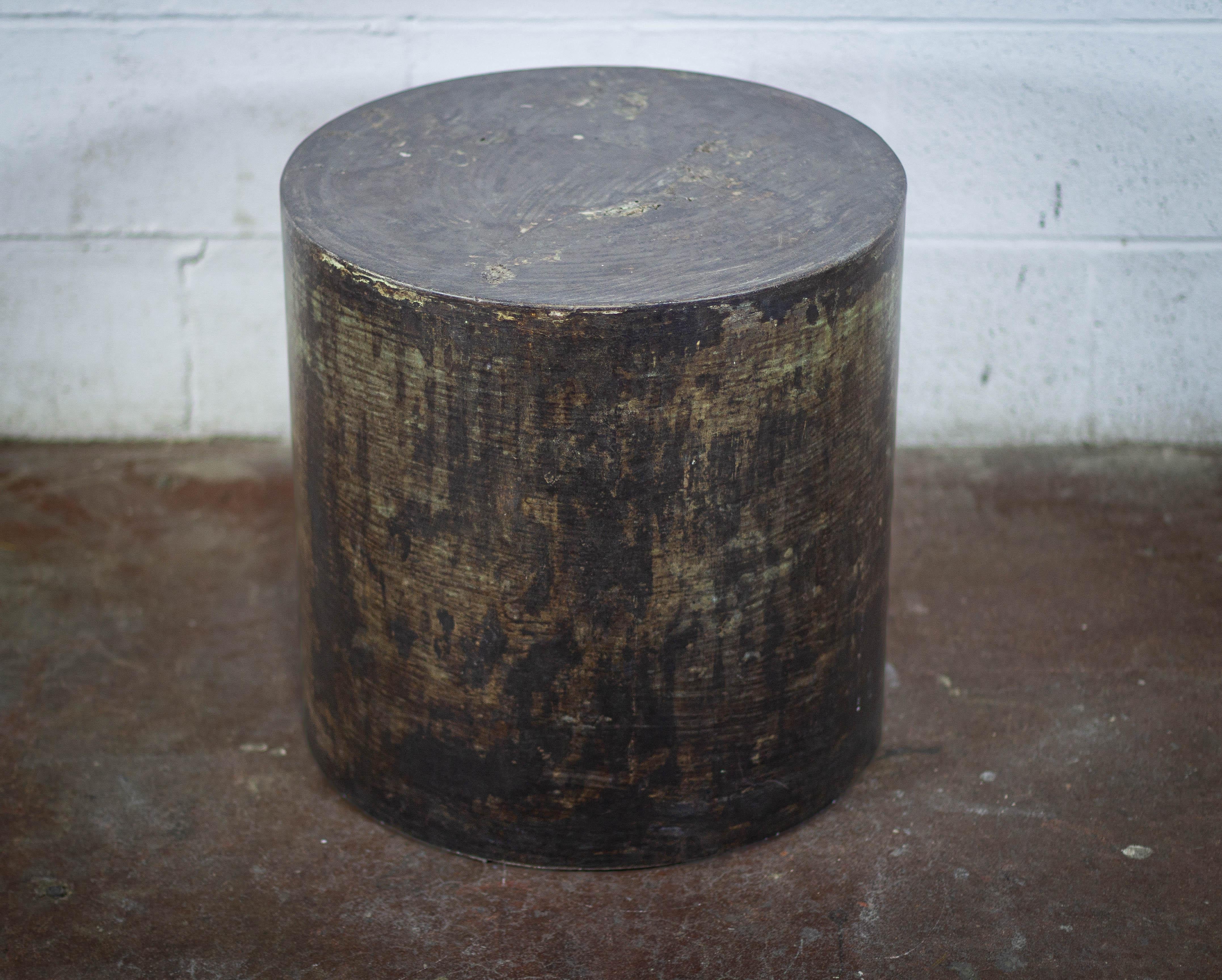 Cast designer concrete drum line REFINE  scratched brown by Dylan Myers For Sale