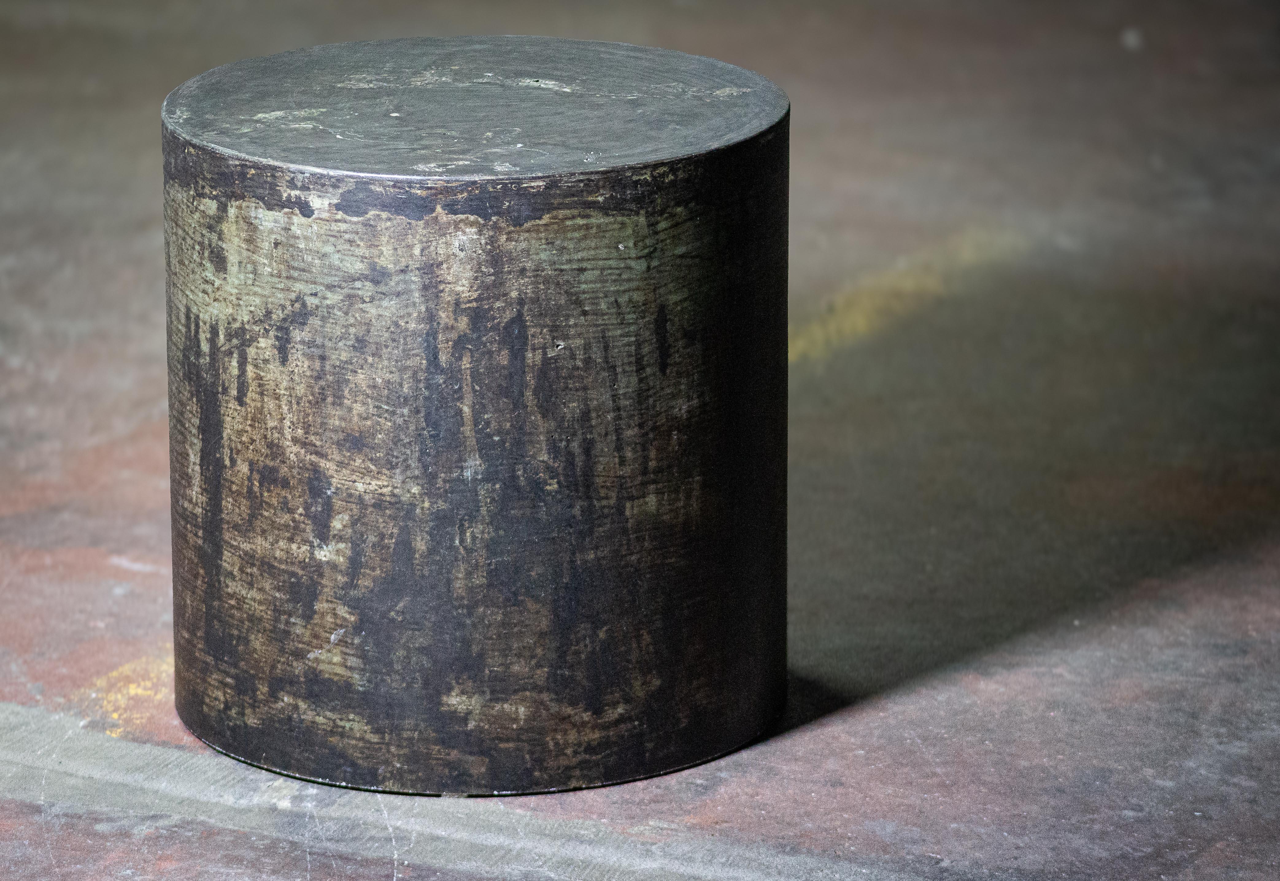 designer concrete drum line REFINE  scratched brown by Dylan Myers For Sale 1