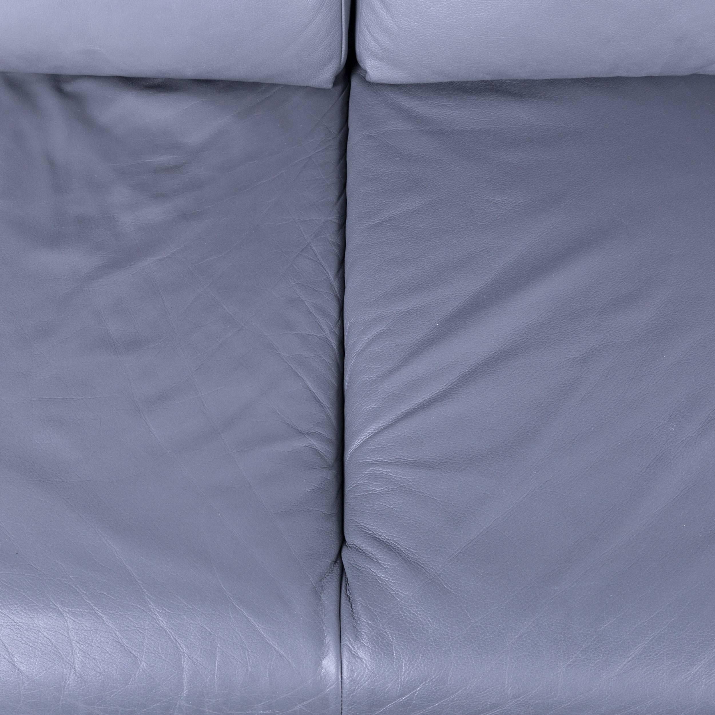 Designer Corner Sofa Leather Grey Function Couch Modern 1