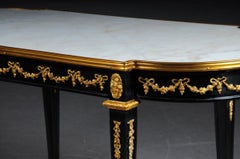 Designer Couch Table in Louis XVI Black, White Marble