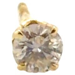 Designer Cut Diamond Single Stud Earring Mined .18ct 14K Yellow Gold Screwback