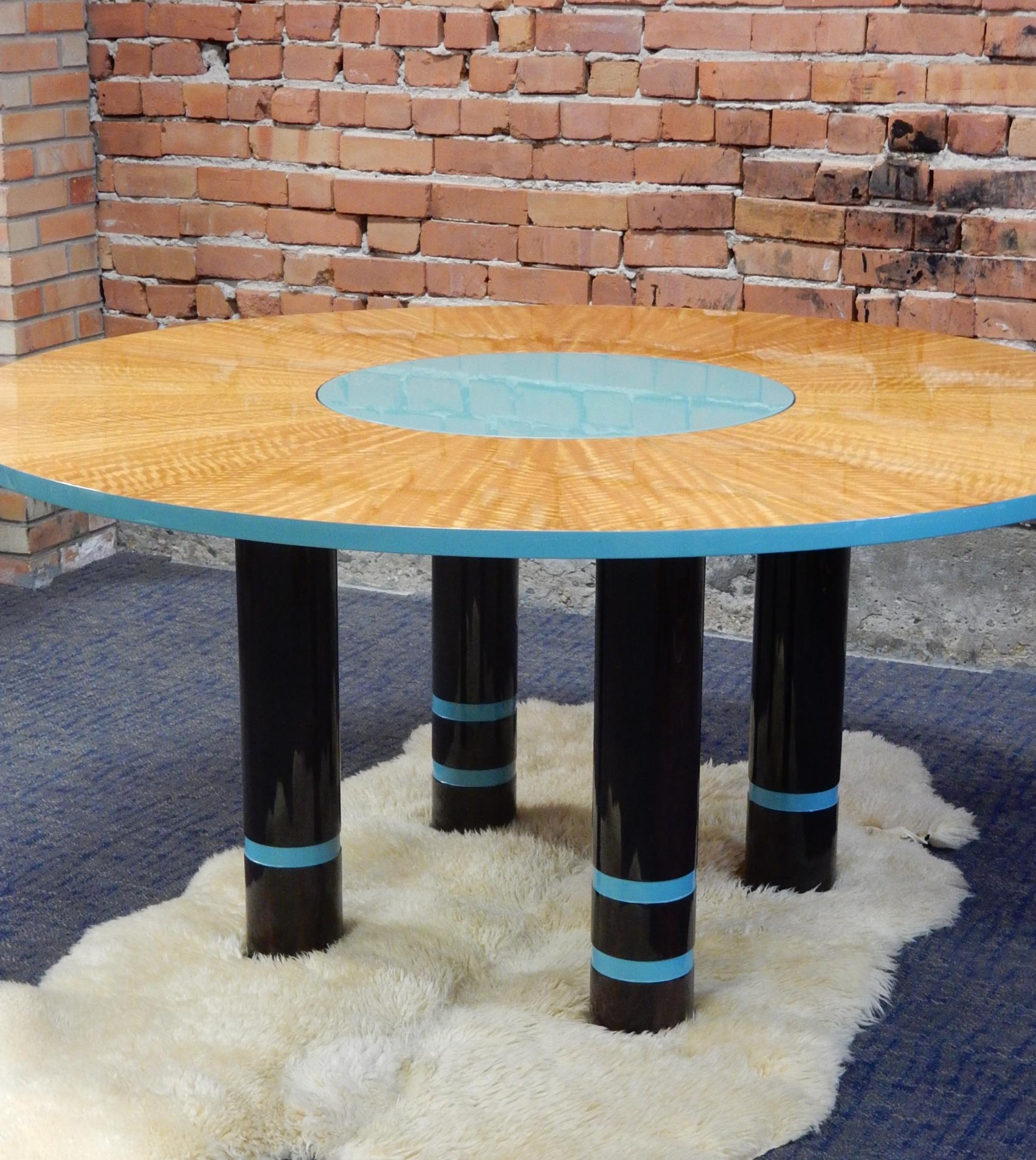 Late 20th Century Designer Dakota Jackson Postmodern Exotic Wood Dining Table