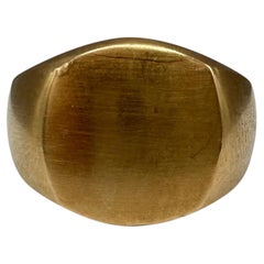 Designer David Yurman Signet Ring 18kt Yellow Gold Size 5 With Pouch