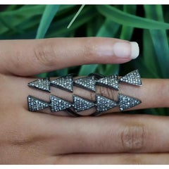 Designer Diamond Full Finger Ring 925 Silver Everyday Diamond Ring