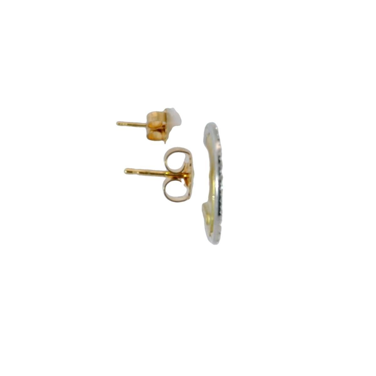 Clous d'oreilles pièce de créateur en or jaune 18 carats et diamants par MAZ Pour femmes en vente