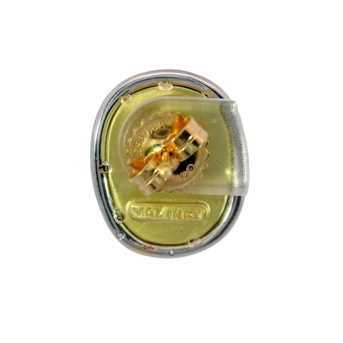 Clous d'oreilles pièce de créateur en or jaune 18 carats et diamants par MAZ en vente 1