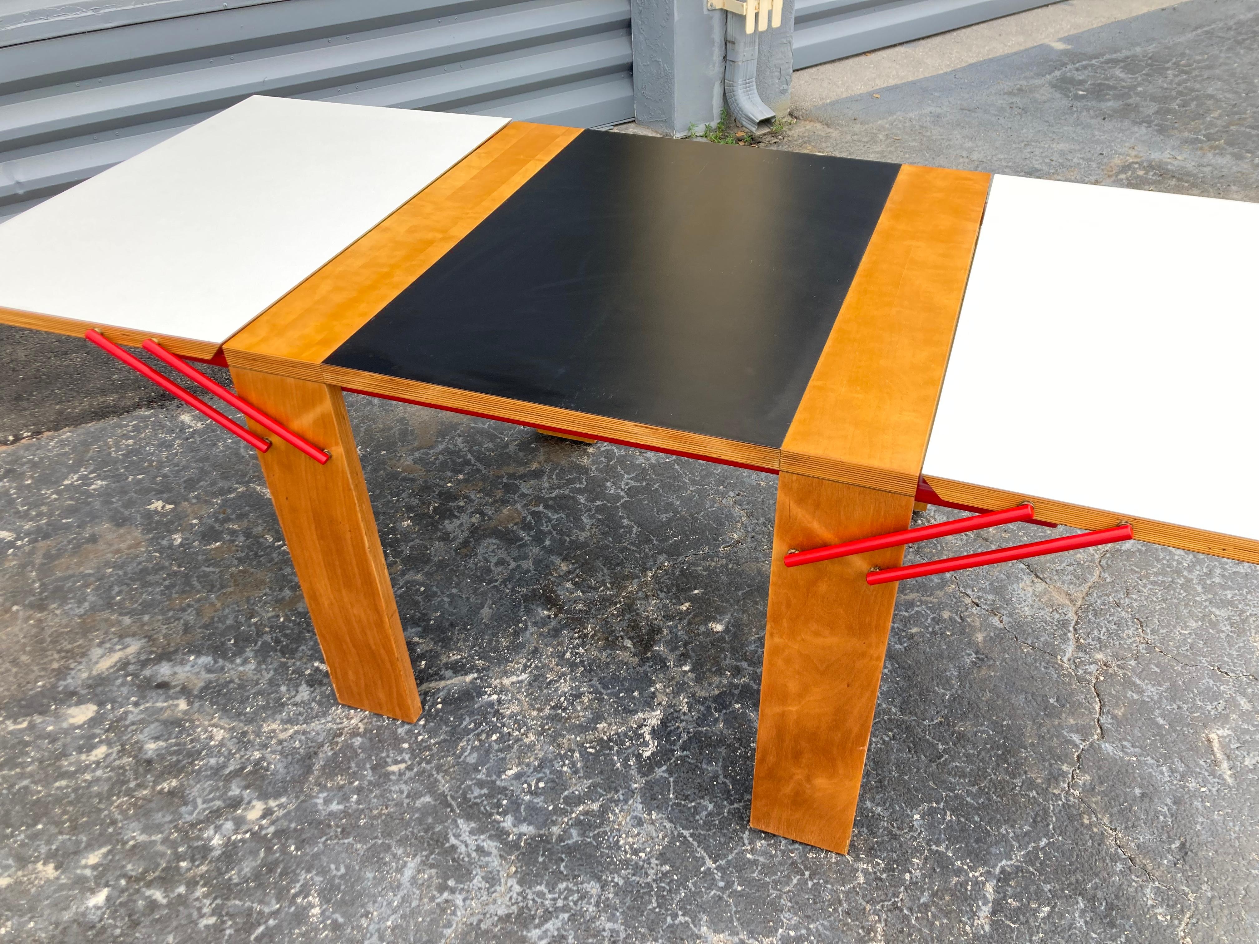 Designer Dining Table, Plywood, Red For Sale 4