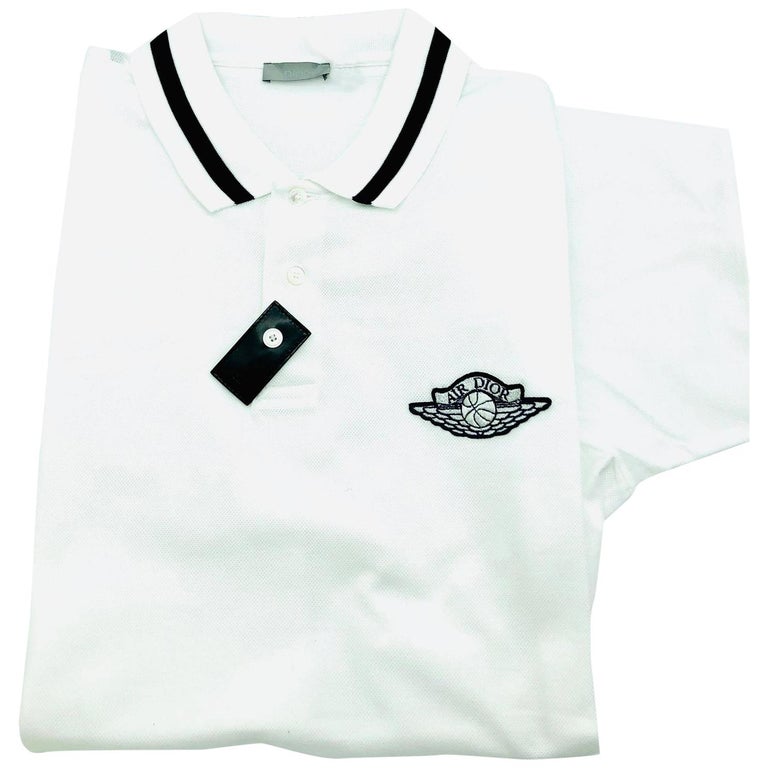 Designer DIOR Air Dior Polo Shirt - White XXL For Sale at 1stDibs
