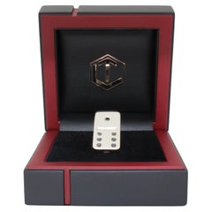 Designer Dominostein aus 925 Sterlingsilber mit 7 schwarzen Diamanten, massiv