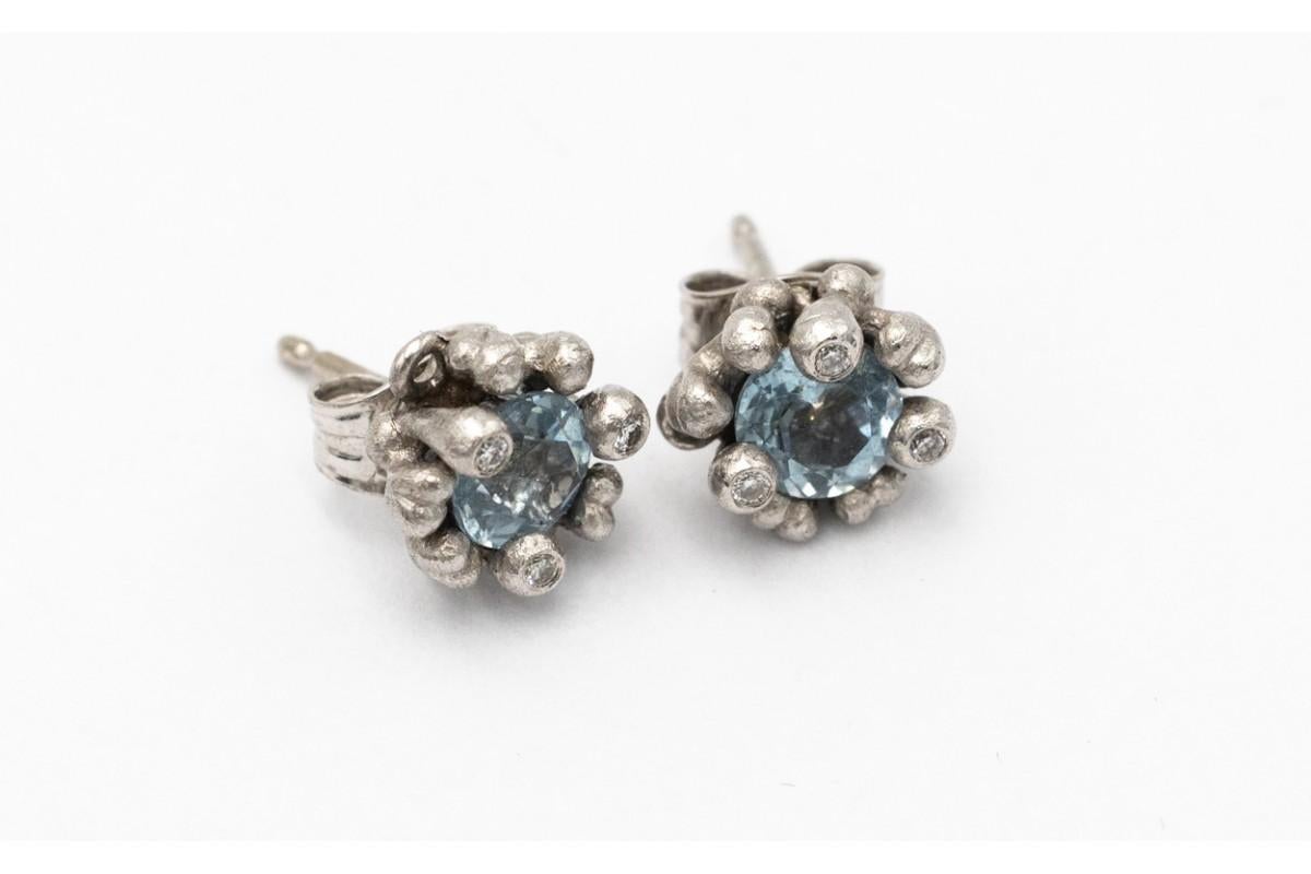 Orecchini firmati con acquamarine e diamanti, Ole Lynggaard, Danimarca. in vendita 5