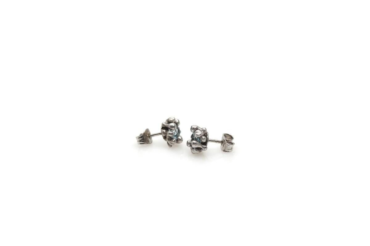 da uomo o donna Orecchini firmati con acquamarine e diamanti, Ole Lynggaard, Danimarca. in vendita