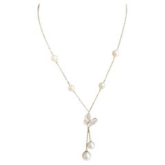 Designer Effy 14kt Yellow Gold Pearl and MOP Necklace - Adjustable, New