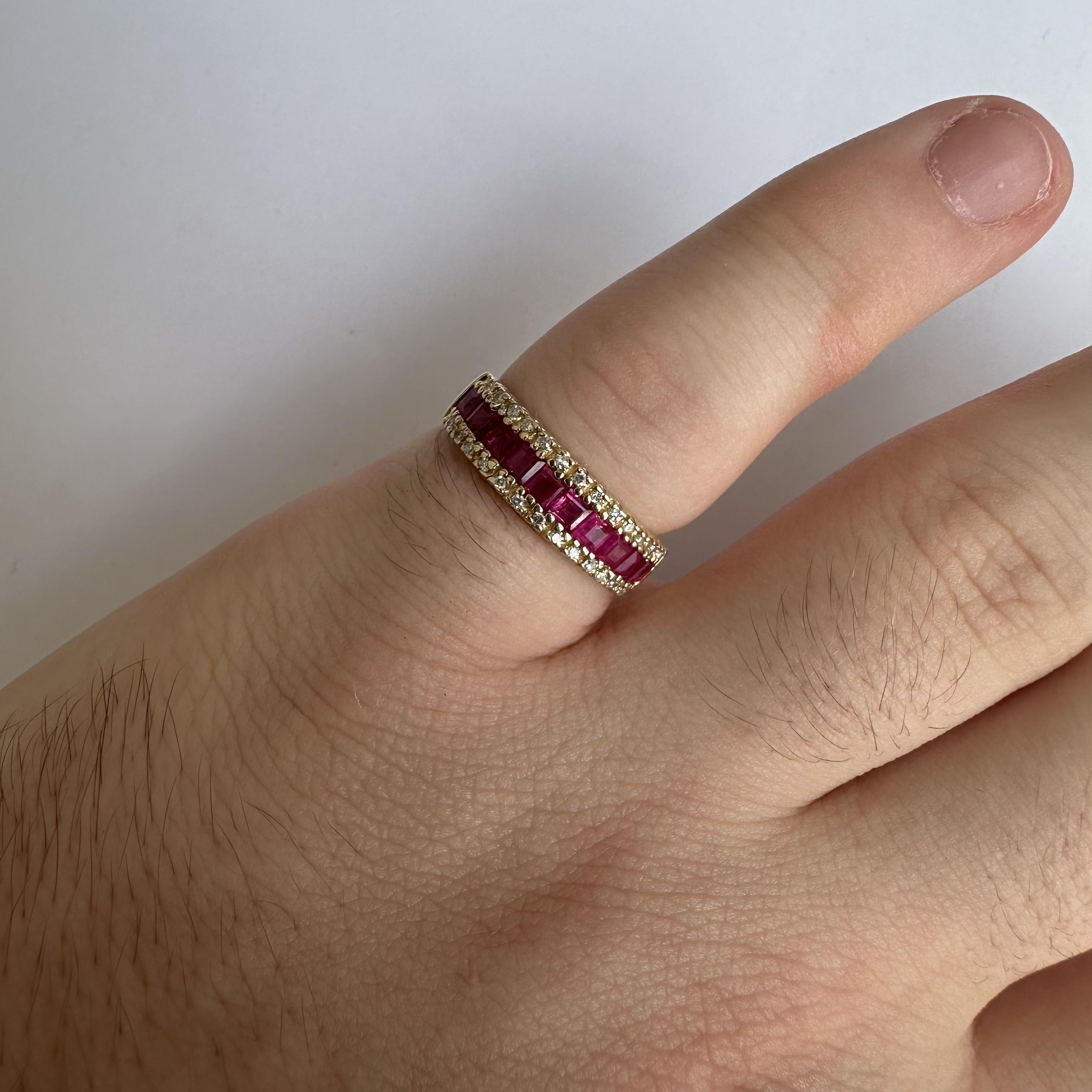 Women's Designer Effy 14kt Yellow Gold Ruby & Diamond Ring - 1.33ctw Rubies, 0.13ctw Dia