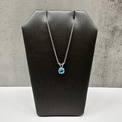Collar con colgante de topacio azul de la diseñadora Effy, en oro blanco de 14 quilates, 0,62 ct, nuevo con etiqueta original