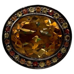Designer Effy Citrine Multicolor Gemstone Ring Sterling Silver NWT