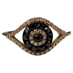 Anello "Evil Eye" del designer Effy Diamond, in oro giallo 14kt, 0,37 ct totali, nuovo nella confezione originale