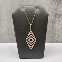 Designer Effy Diamond Geometric Pendant Necklace 14kt Gold 0.62ctw NWT