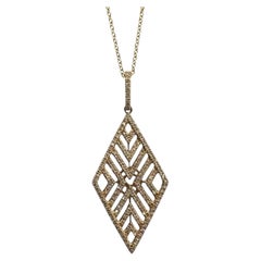 Designer Effy Diamond Geometric Pendant Necklace 14kt Gold 0.62ctw NWT