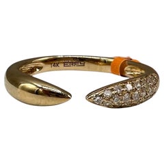 Designer Effy Diamond Open Claw Ring 14kt Yellow Gold 0.09ctw NWT