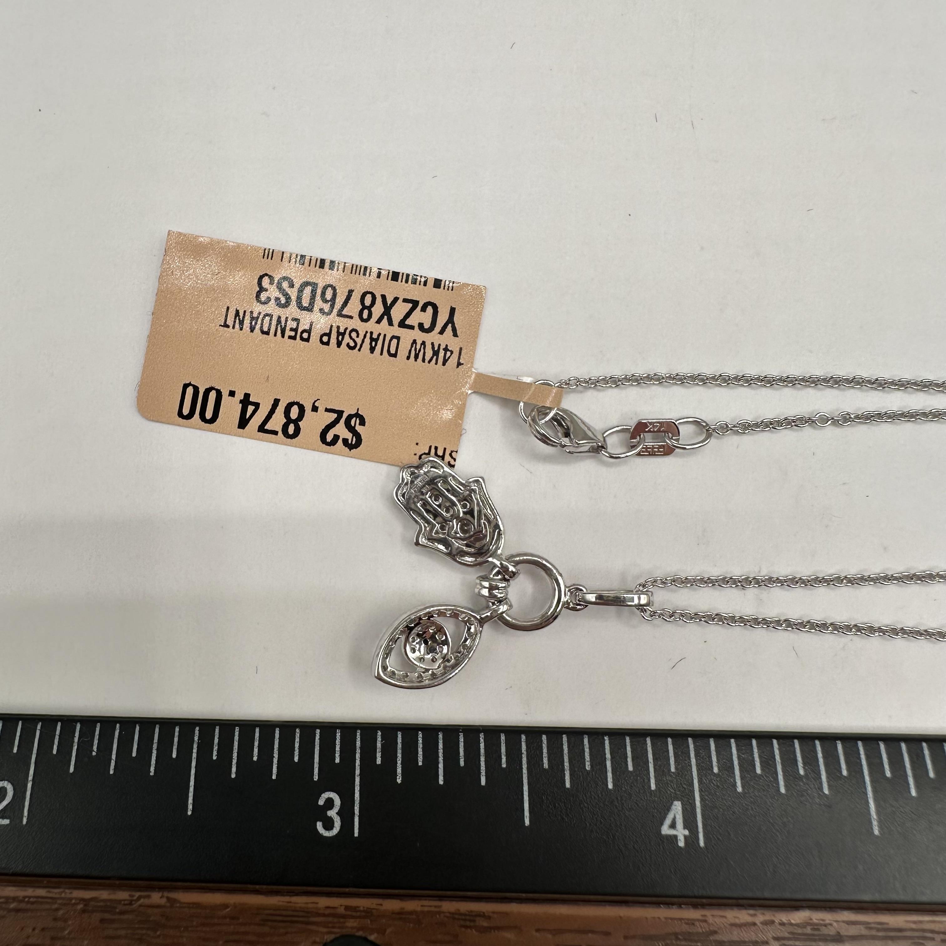 Designer Effy Böses Auge und Hamsa Halskette in 14kt Weißgold - 0,24ctw Diamanten Damen