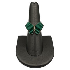 Designer Effy Malachite Butterfly Ring in 14kt Yellow Gold – 3.85ctw Malachite