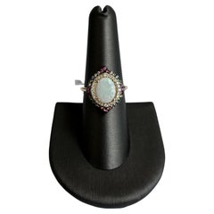 Anello di design Effy con opale, diamanti e gemme miste in oro giallo 14 carati, nuovo