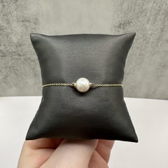 Designer Effy Pearl Bola Bracelet 14K Yellow Gold Adjustable 7 Inch