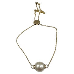 Designer Effy Pearl Bola Bracelet 14K Yellow Gold Adjustable 7 Inch