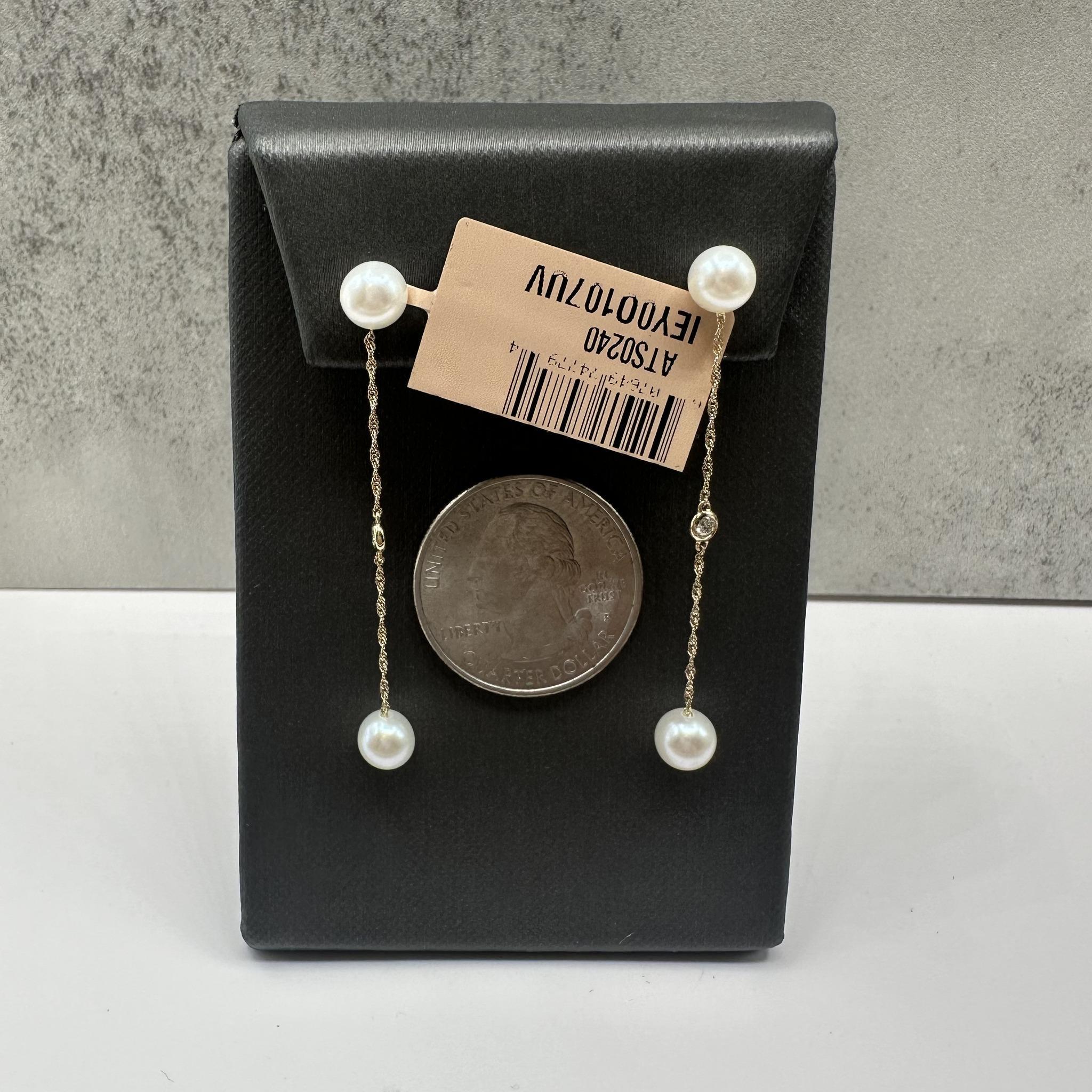 Designer Effy Perle & Diamant Ohrringe in 14kt Gelbgold - Neu mit Tag im Zustand „Neu“ im Angebot in West Hempstead, NY
