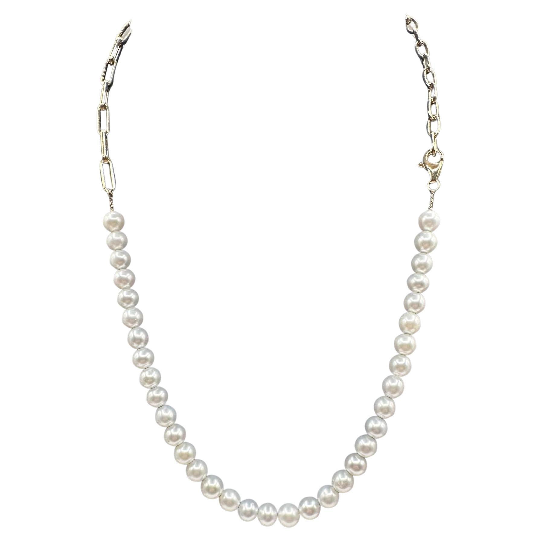 Designer Effy Pearl Necklace in 14kt Yellow Gold