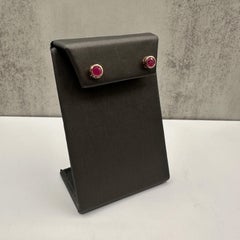 Pendientes de diseño Effy Rubí en oro rosa de 18 quilates - Rubíes redondos de 1,14 quilates, engaste biselado