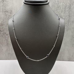 Designer Effy Sapphire Diamond Station Necklace 14kt White Gold NWT