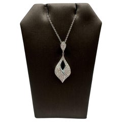 Collana con ciondolo Effy in oro bianco 14 carati - 0,57 carati, smalto