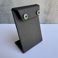 Orecchini con smeraldo in argento Sterling Effy - 0,76ctw, 8,5mm, nuovi con etichetta