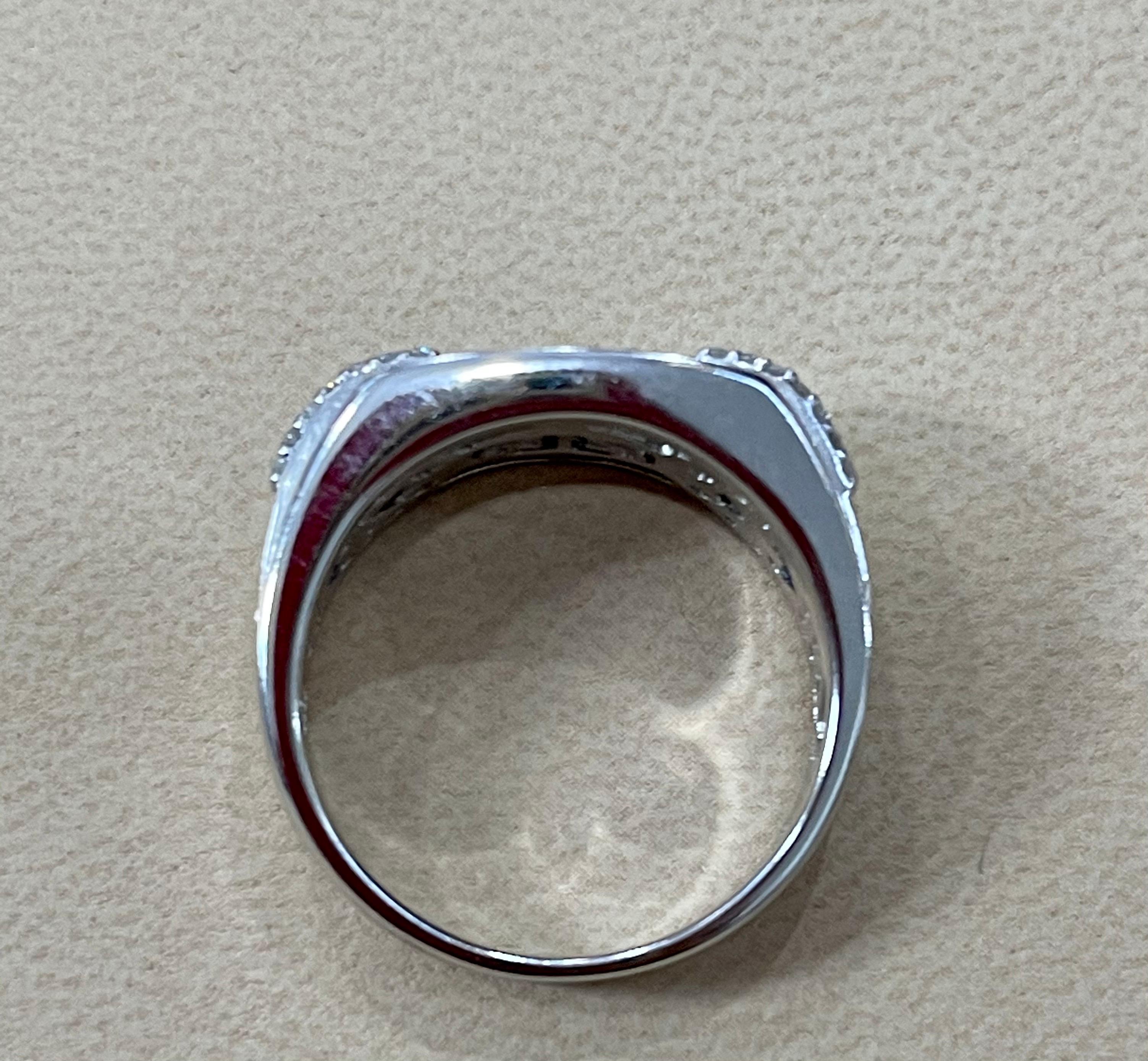 Designer Effy's 0.39 Carat Blue and White Diamond Cocktail Ring 14 Karat Gold 6