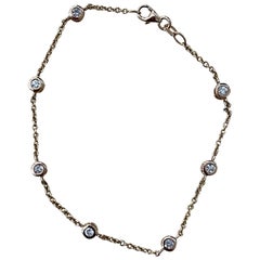 Designer Effy's 0.55 Carat Diamond by Yard Bracelet 14 Karat Rose Gold Chain