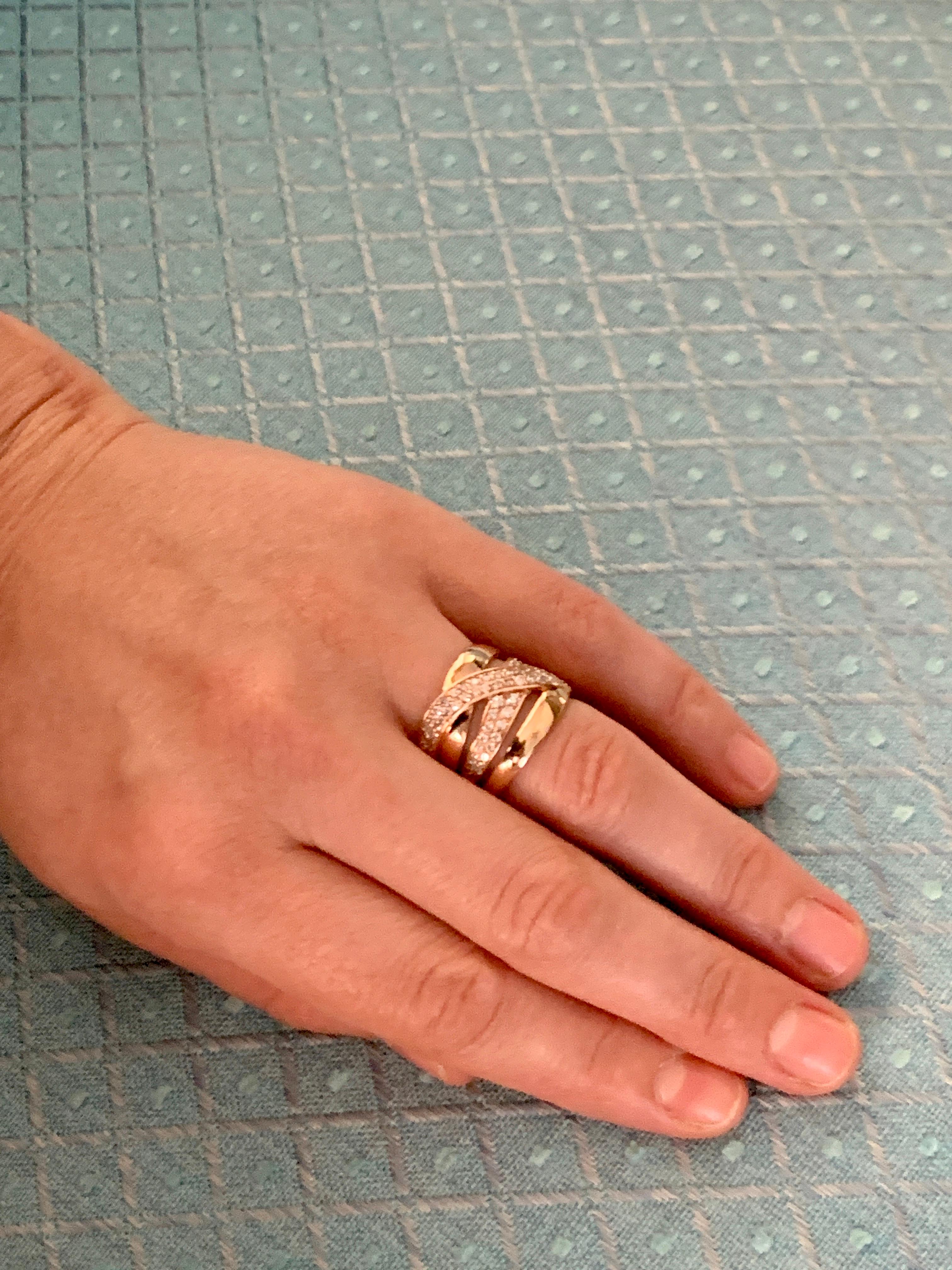 Designer Effy's 1 Carat Diamond Cluster Cocktail Ring 14 Karat Rose Gold Ring 5