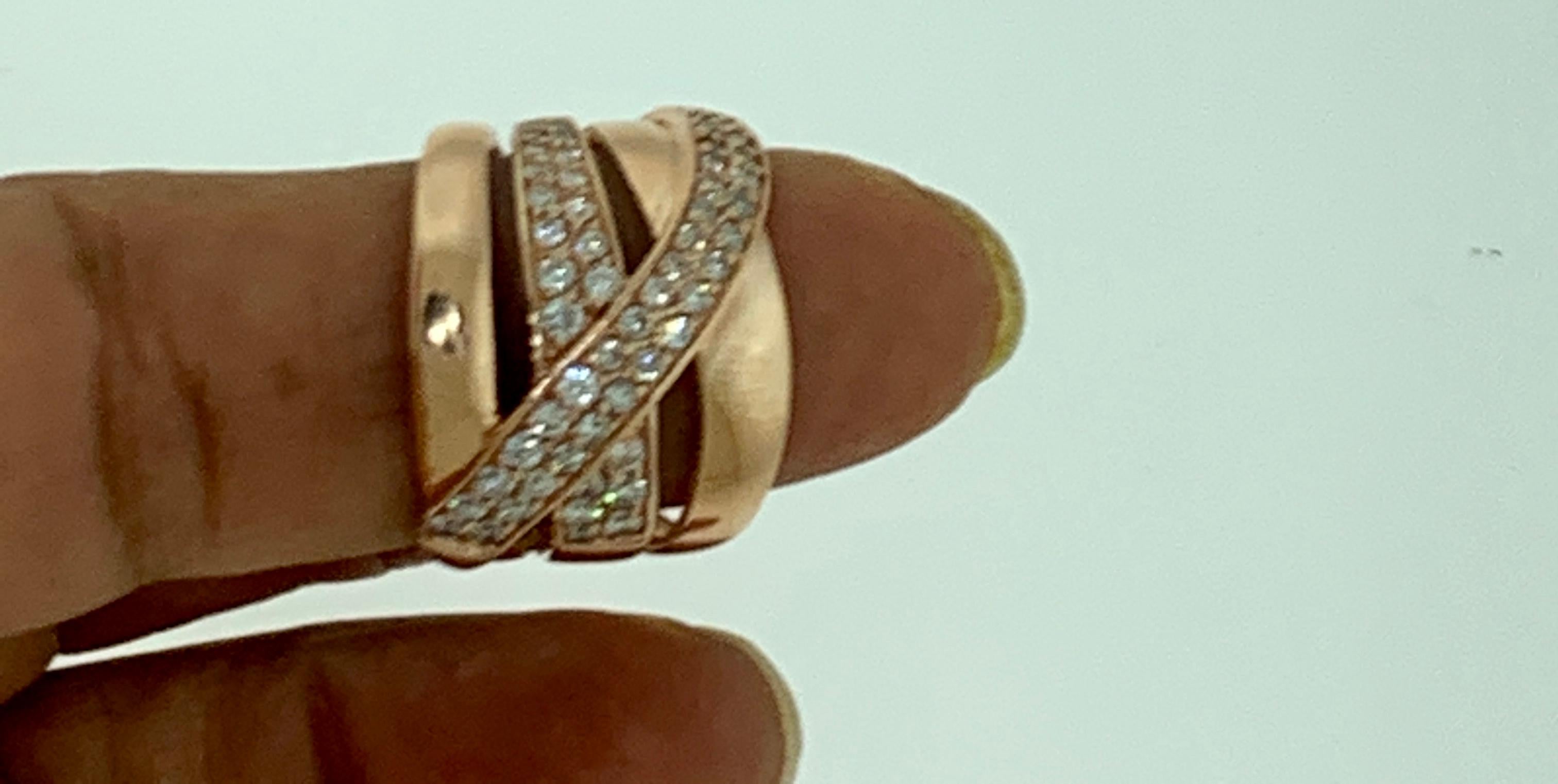 Designer Effy's 1 Carat Diamond Cluster Cocktail Ring 14 Karat Rose Gold Ring 3