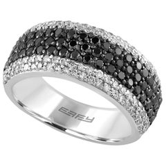 Designer Effy's 1.4 Carat Black and White Diamond Cocktail Ring 18 Karat Gold