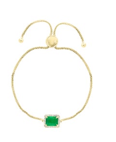 Designer Effy's, 1.5 Carat Natural Emerald 14 Karat Yellow Gold Bracelet Bolero