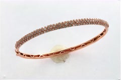 Designer Effy's 1.5 Pointer Each, 1.8 Carat Diamond 14 Karat Rose Gold Bangle