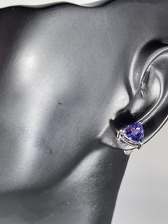Designer Effy's 1::52 Karat Tansanit Ohrstecker Post Back Ohrringe Sterling Silber