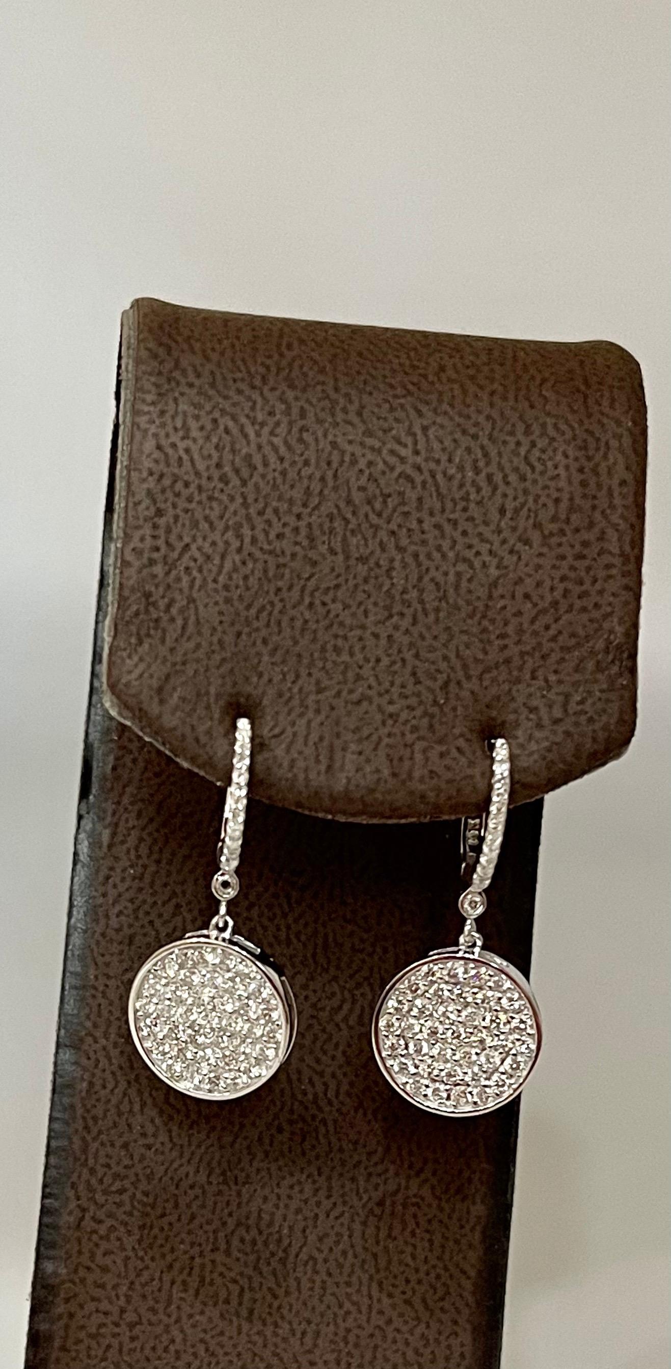 Women's Designer Effy's 1.58 Ct Natural Diamond Dangling Huggies Earrings 14 Karat Gold