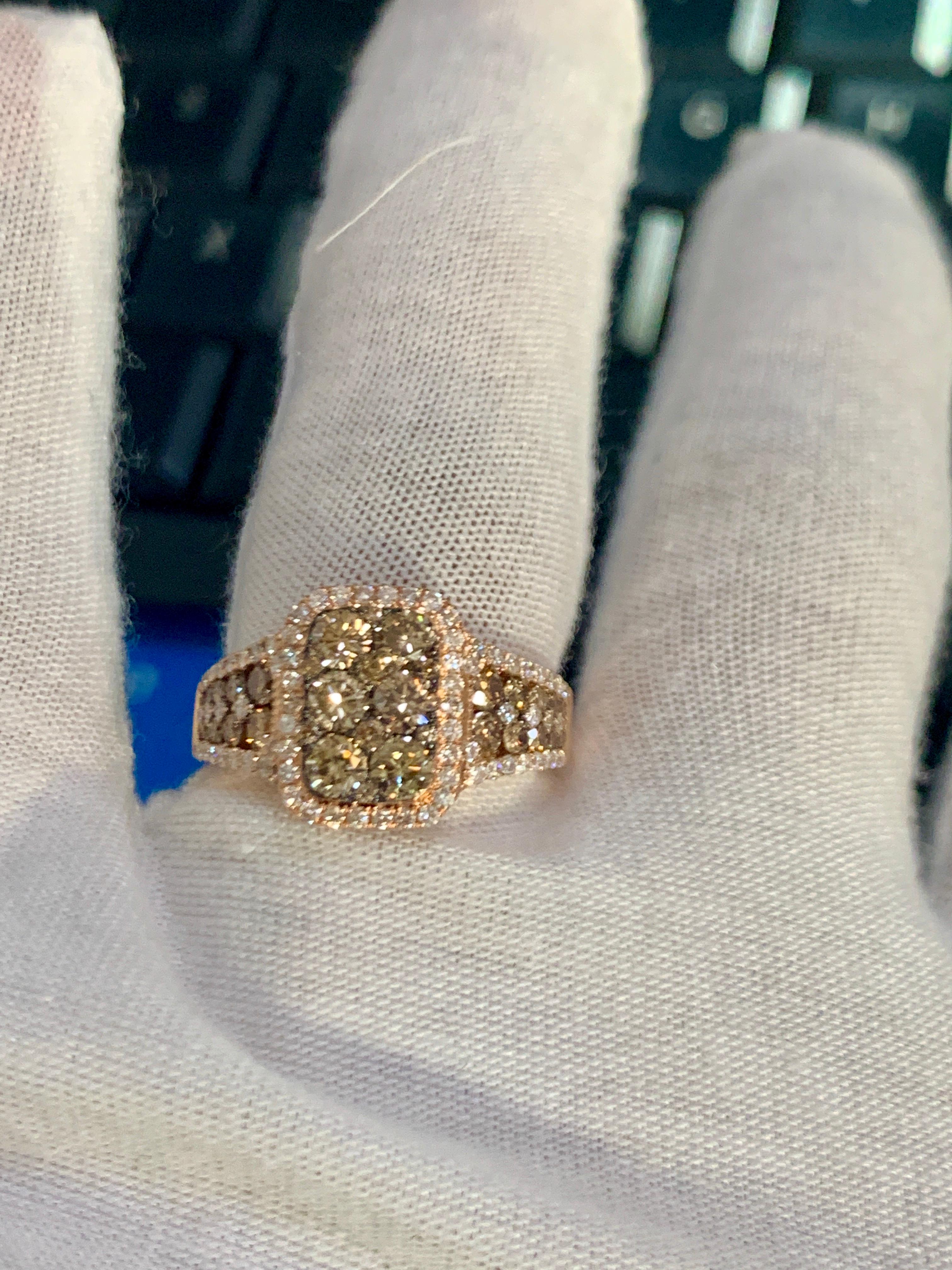 Women's Designer Effy's 1.8 Carat Diamond Cocktail Ring 14 Karat Rose Gold Ring