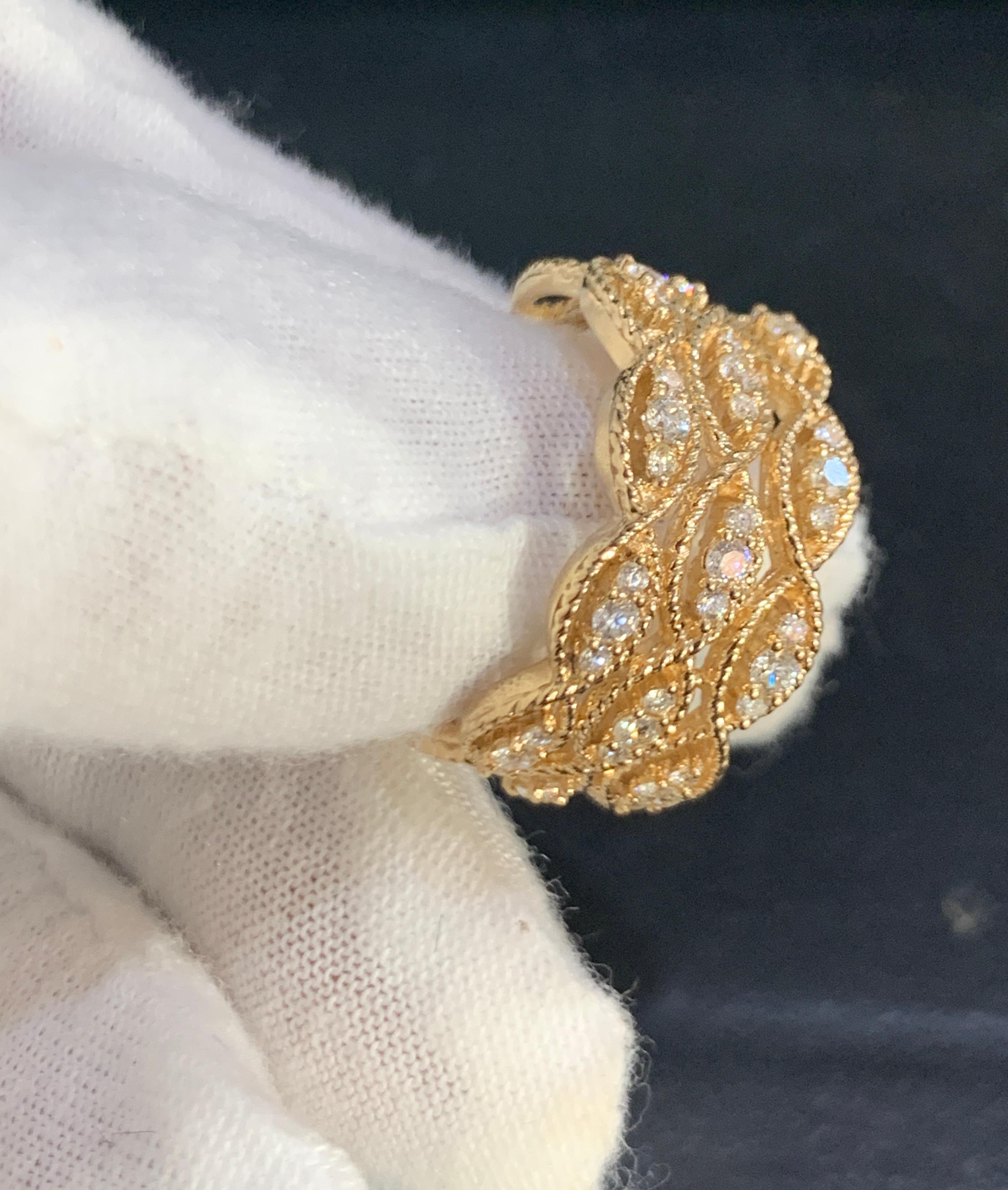 Designer Effy's .51 Carat Diamond Cocktail Ring 14 Karat Yellow Gold Ring 2