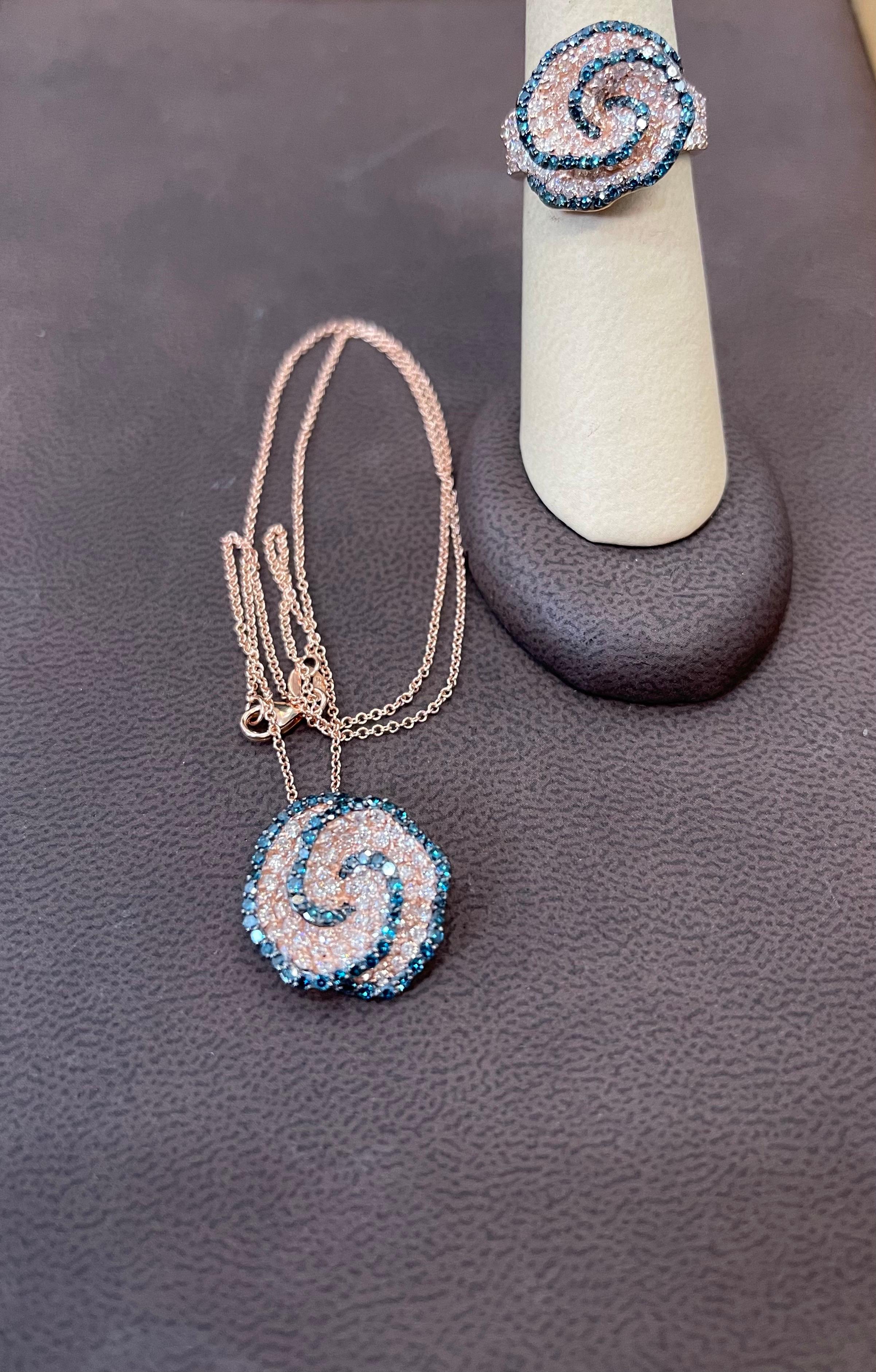 Designer Effy's Blue and White Diamond Celtic Pendant /Necklace 14 Karat Gold 2