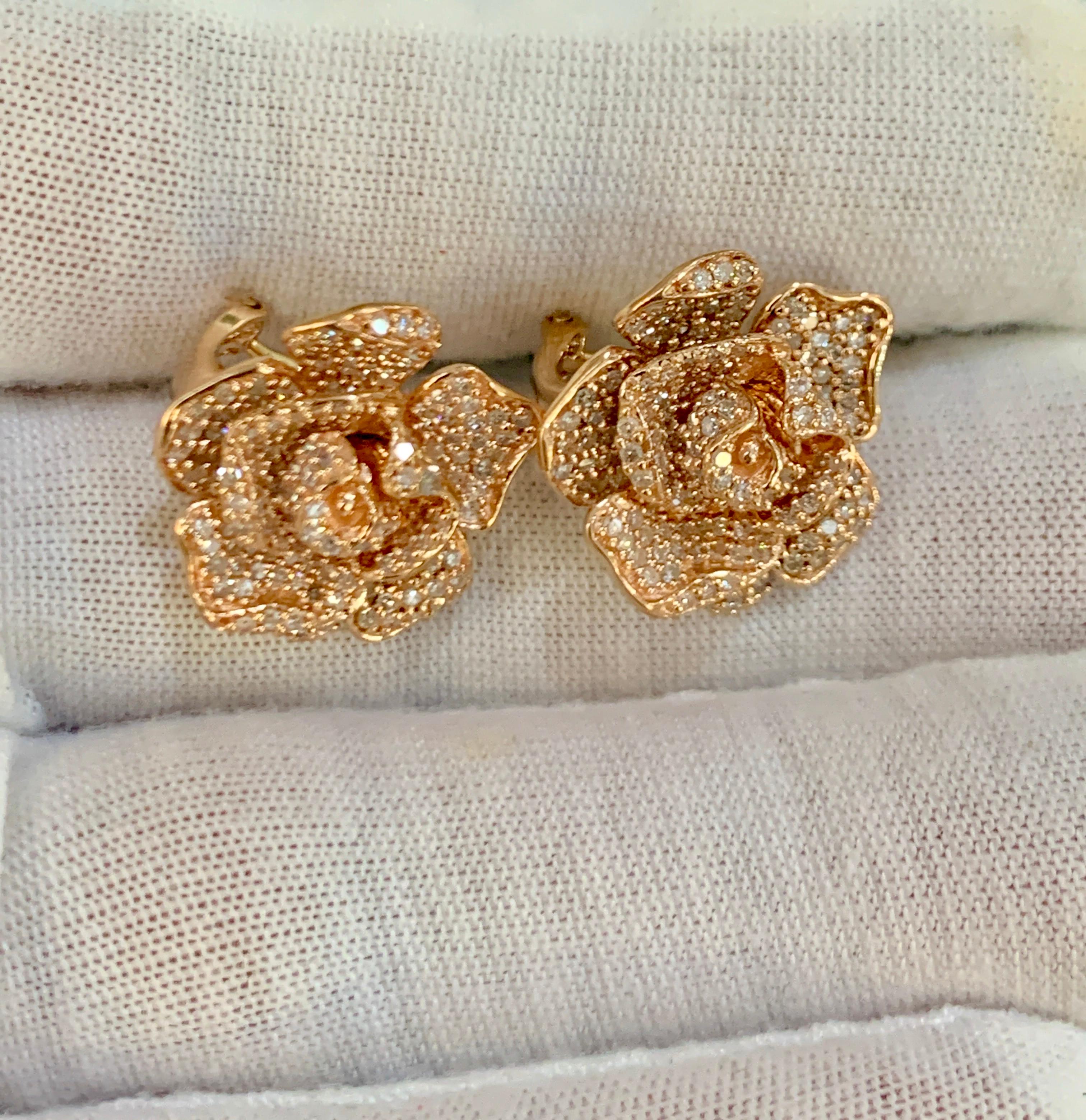 effy diamond flower earrings