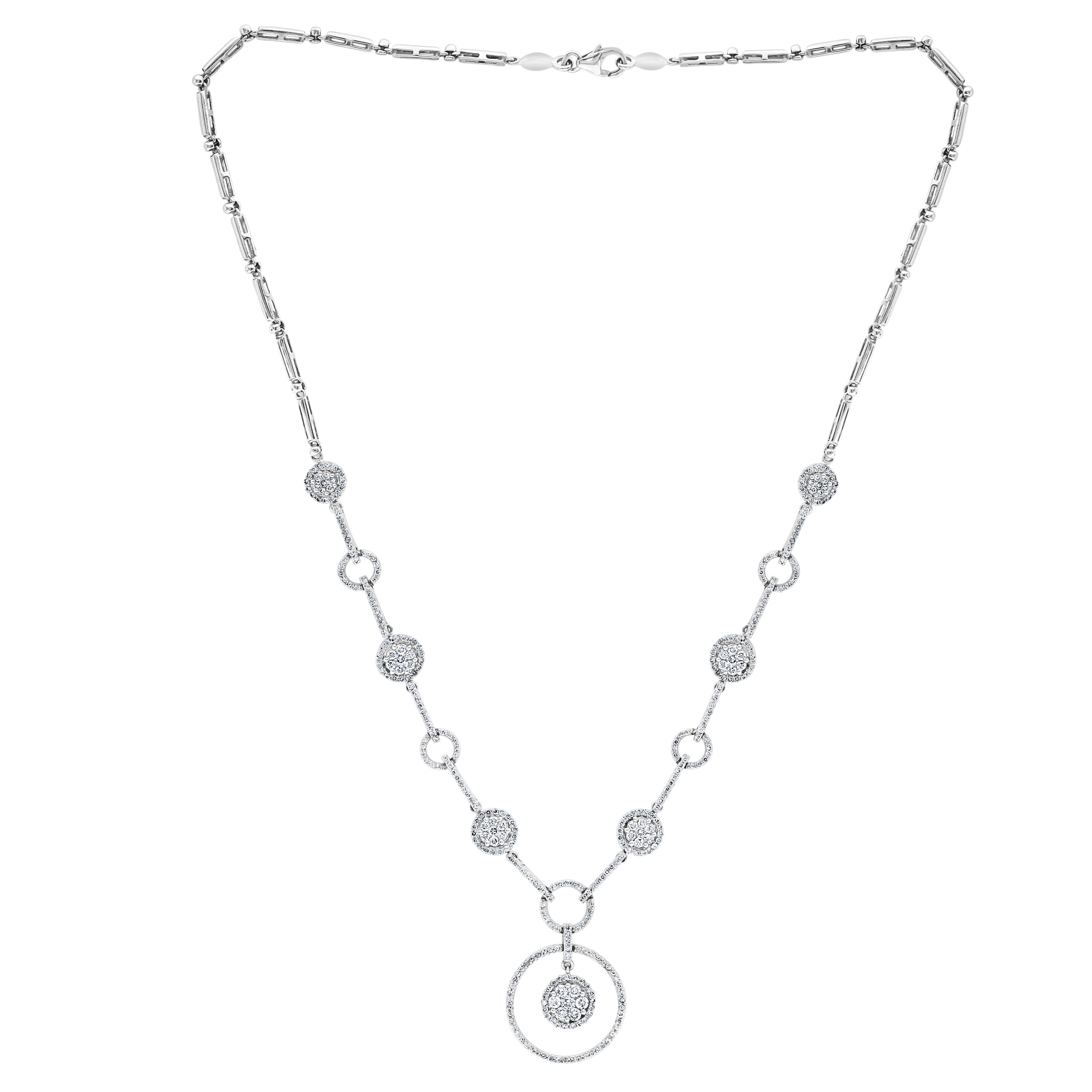 Designer Effy's Elegant Dangling 3.63 Carat Diamond Necklace in 14 Karat Gold 7