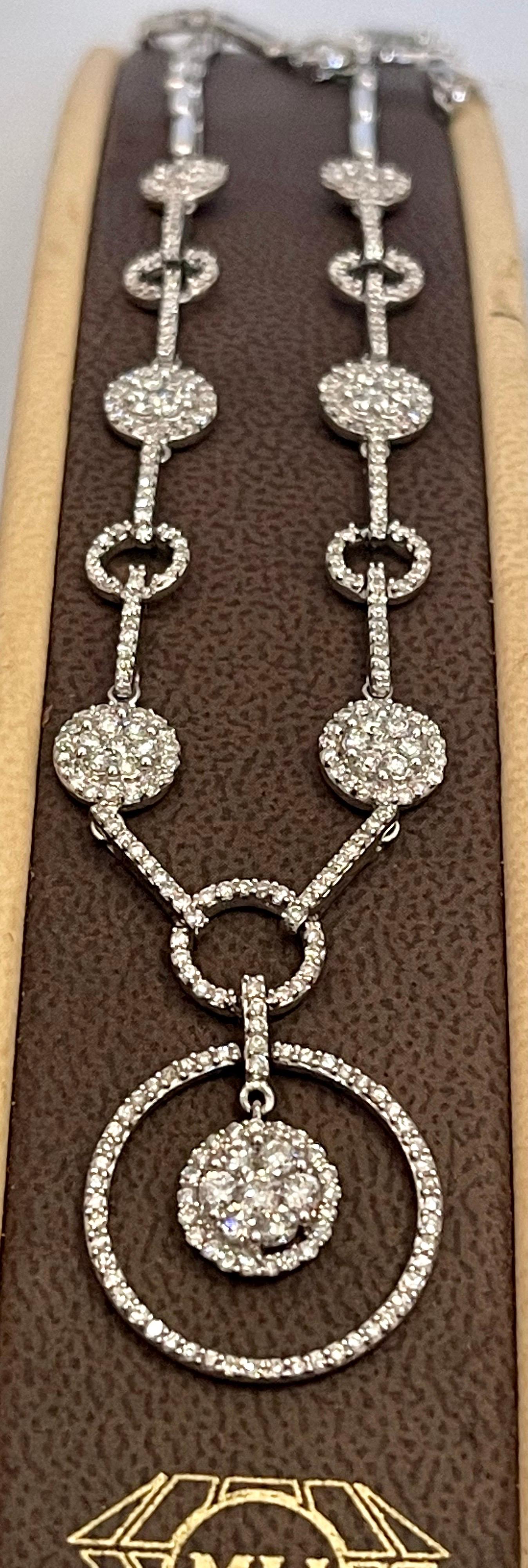 Women's Designer Effy's Elegant Dangling 3.63 Carat Diamond Necklace in 14 Karat Gold