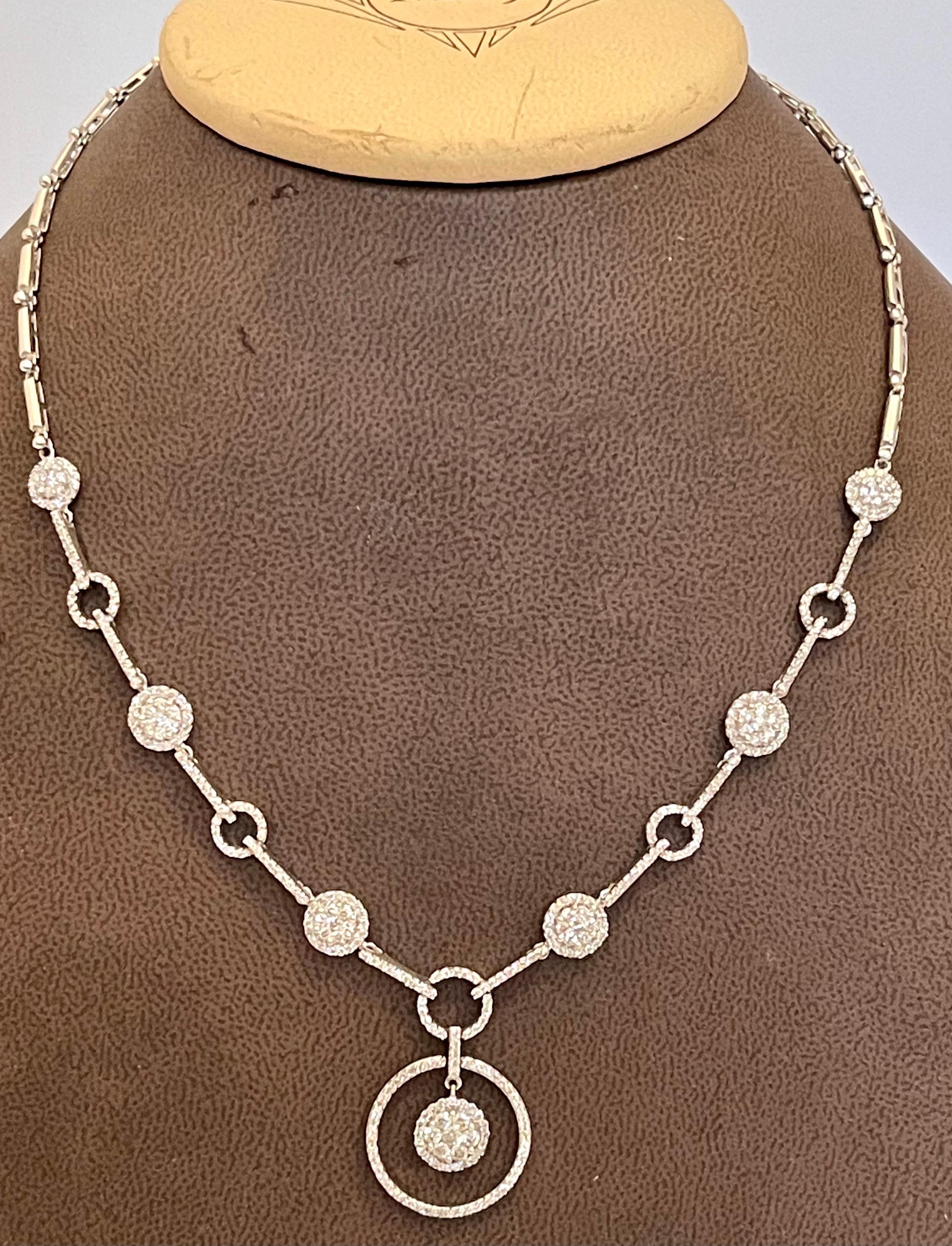Designer Effy's Elegant Dangling 3.63 Carat Diamond Necklace in 14 Karat Gold 1